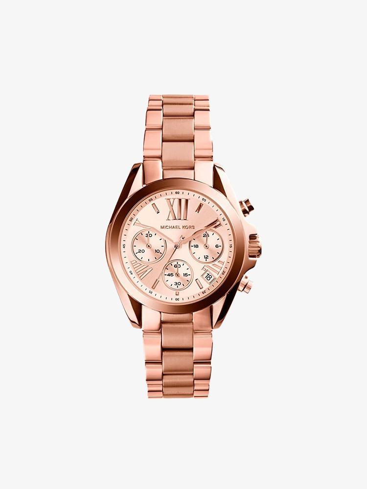 MICHAEL KORS นาฬิกาข้อมือผู้หญิง รุ่น MK5799 Mini Bradshaw Chronograph - Rose Gold