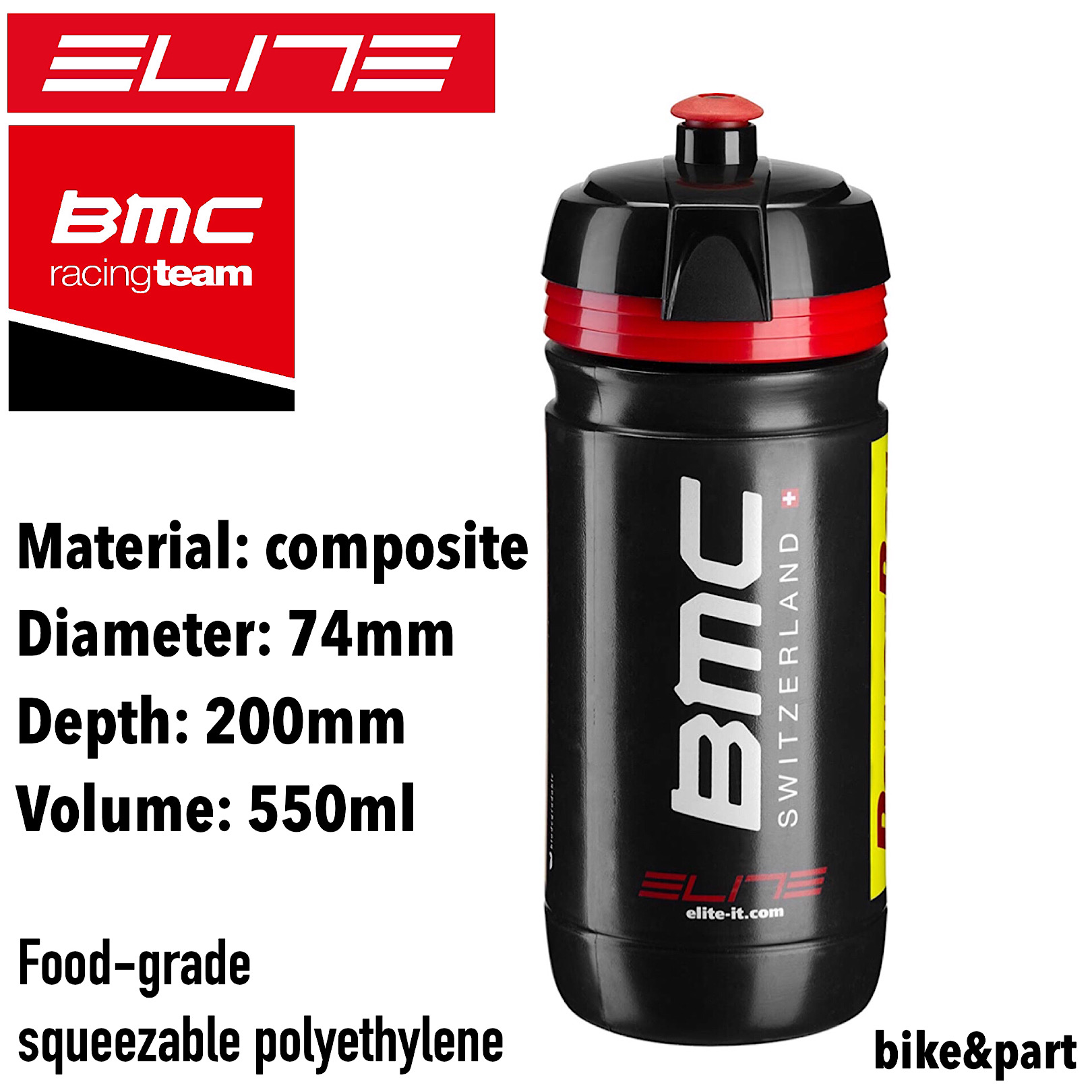 ขวดน้ำ จักรยาน ELITE FLY BMC Bottle 550ml