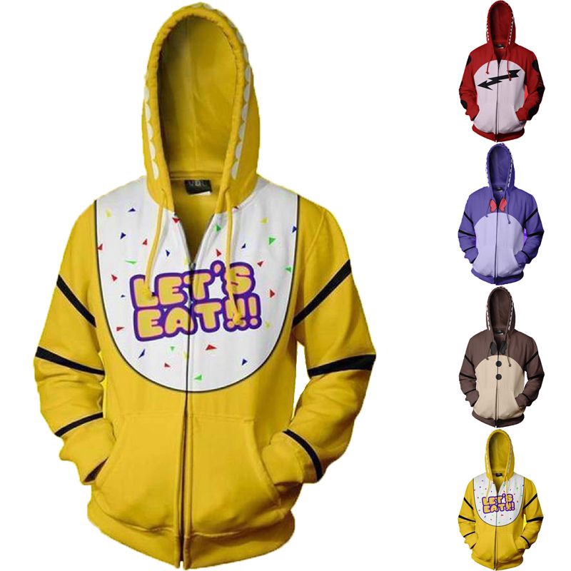 Sweat à Capuche Enfant FNAF Five Nights At Freddy's - Tissu Doux, Impression 3D, Tailles 100 à 160, Unisexe