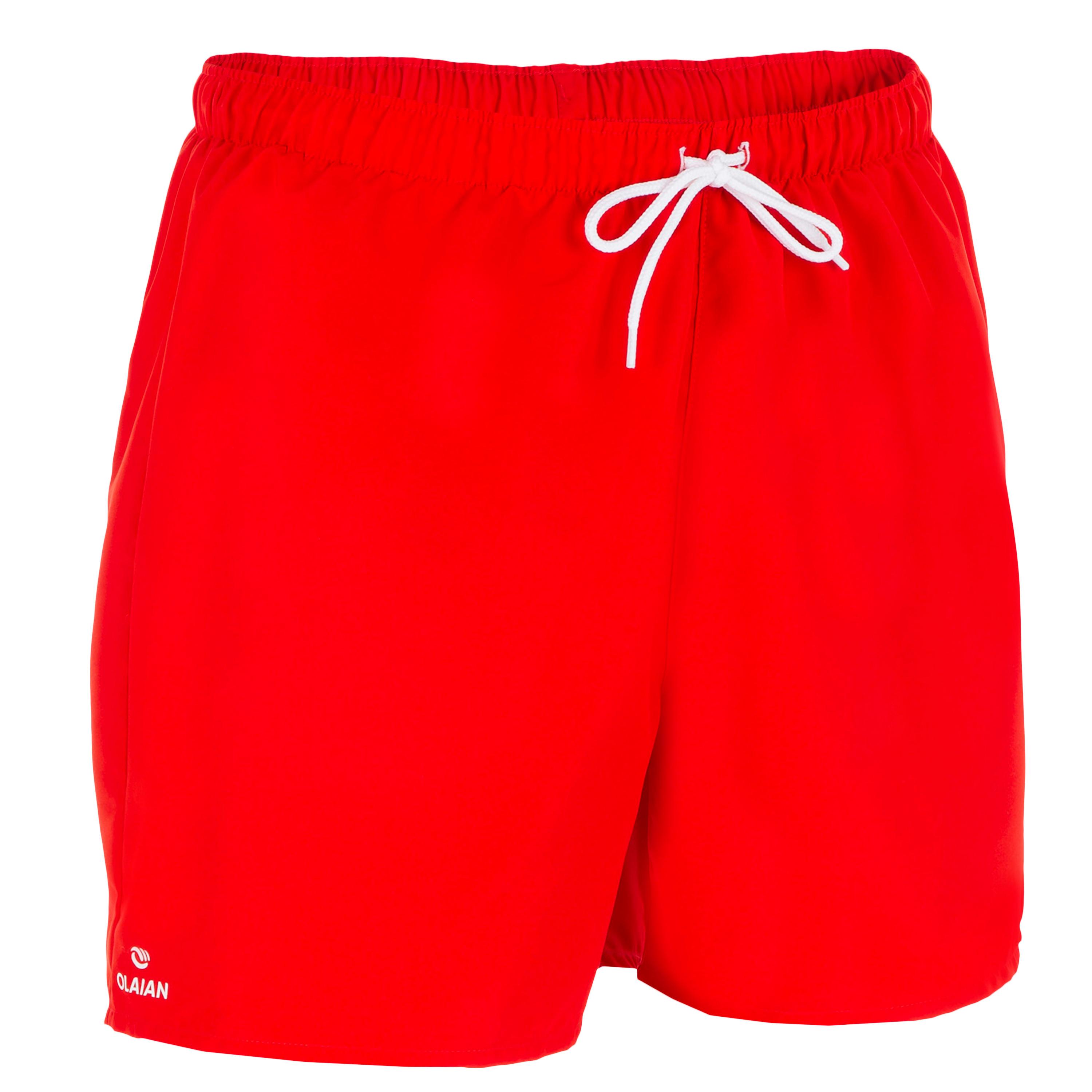 [ด่วน!! โปรโมชั่นมีจำนวนจำกัด] กางเกงชายหาดขาสั้นรุ่น HENDAIA (สีแดง NT RED) สำหรับ สกิมบอร์ด บอดี้บอร์ด กระดานโต้คลื่น