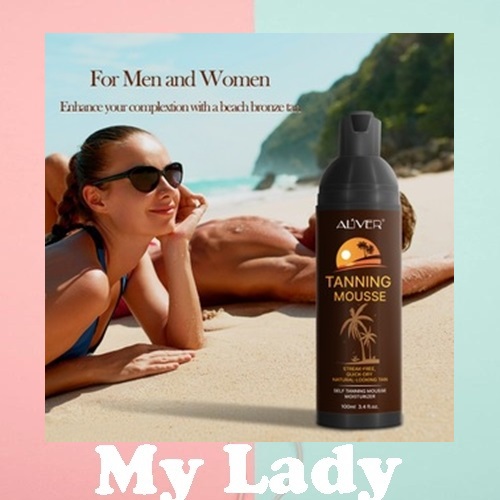 Mylady888 ALIVER Tanning mousse code075 ครีมทาผิวแทน Aliver Body Self Tanners ครีม Tanning MousseสำหรับBronzer Face Body Nourishing Skin Makeup Medium Skin Care Sunless Tanning Lotion