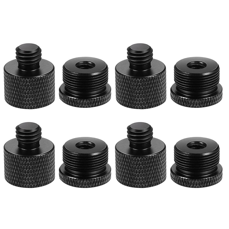8 Pcs Mic Thread Adapter Set 5/8 Female to 3/8 Male and 3/8 Female to 5/8 Male Screw Adapter Thread for Micr Stand Mount