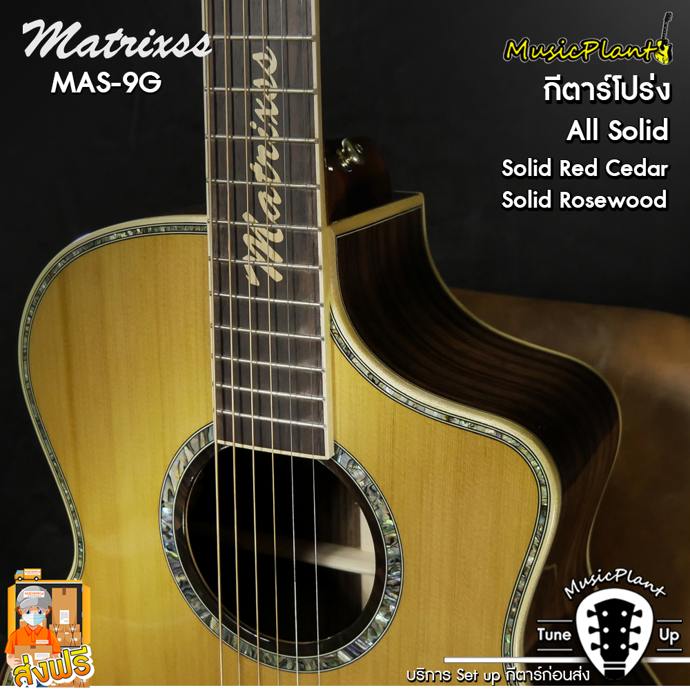 Matrixss กีตาร์โปร่ง/กีตาร์โปร่งไฟฟ้า รุ่น MAS-9G All Solid (Solid Cedar - Solid Rosewood)