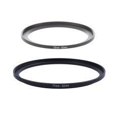 2x Camera Parts 72mm to 82mm & 77mm to 82mm Lens Filter Step Up Ring Adapter Black