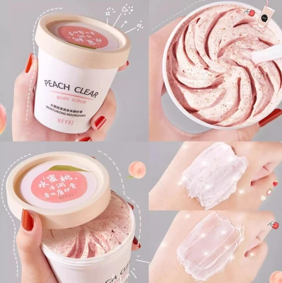 RT with wholesale s scrub polishing whitening s scrub peach s scrub polishing skin S scrub body s scrub smell peach s scrub turns cell skin genuine 100% peach fragrance soft not Badr skin scrub front have