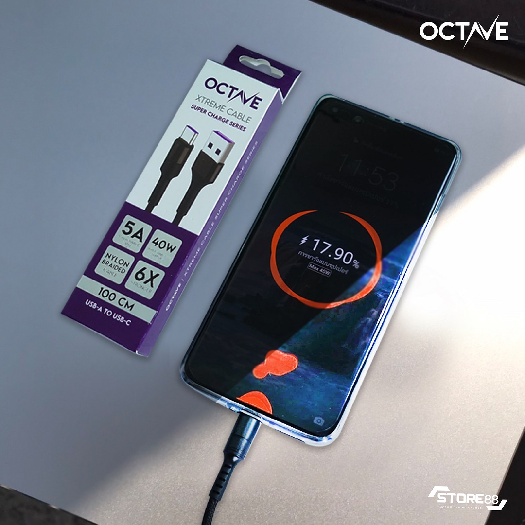 Usb Octave Code Series สายชาร์จ Octave รองรับ Huawei Supercharge รองรับ 40W และ 22.5W USB-A to ...