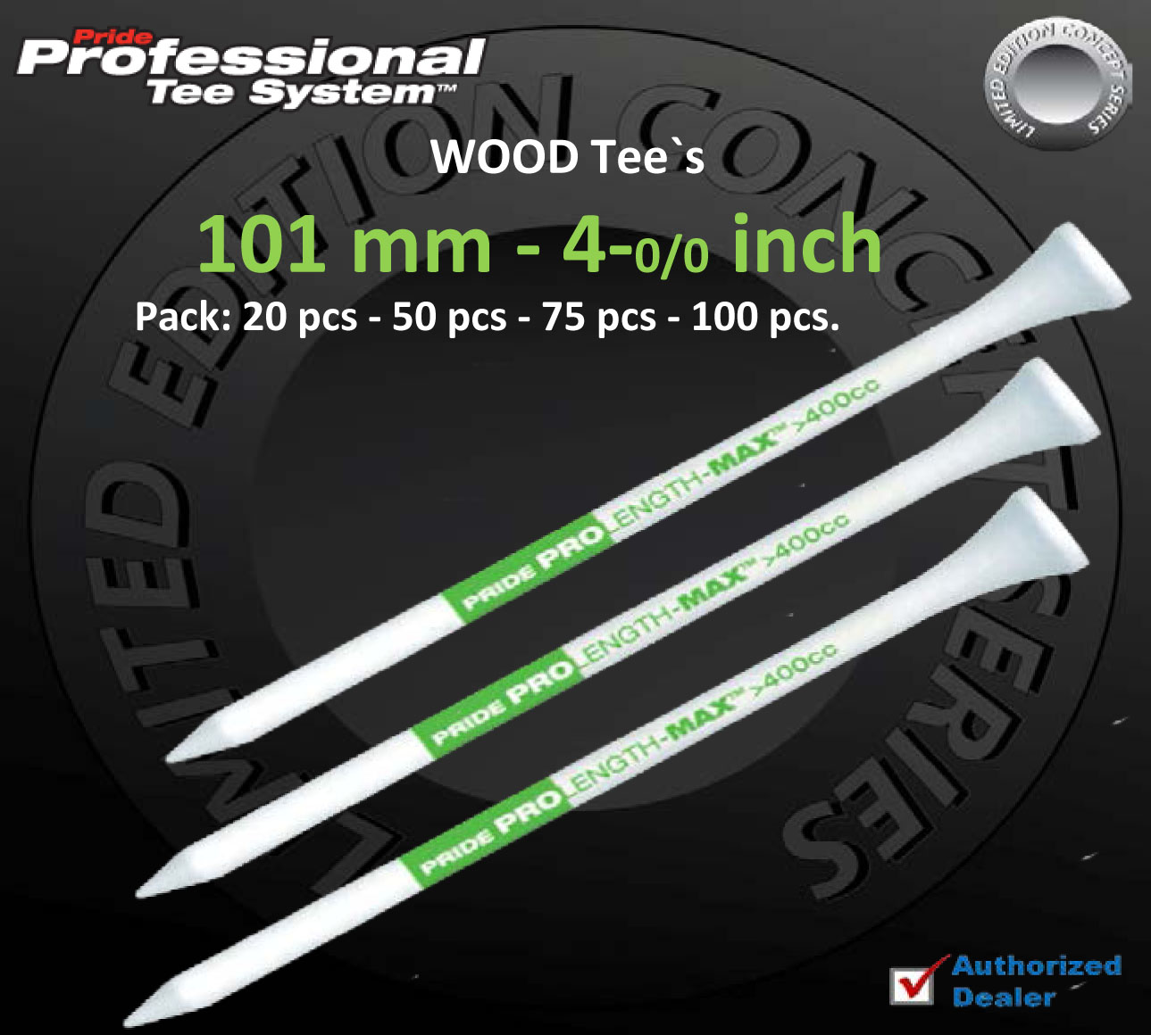 Golf Pride Professional PTS Wood Tee 101 mm/ 4 inch ( Pack: 20-50-75-100 pcs )
