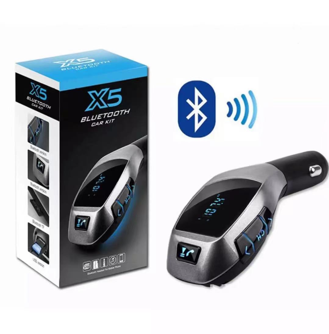 X5 Wireless Bluetooth Car Kit Handsfree Speaker With Car Charger FM