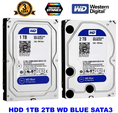 1TB 2TB WD HDD ฮาร์ดดิสก์ WD BLUE 5400RPM SATA3 WD20EZAZ WD10EZEX-3YEAR รับประกัน 3 ปี