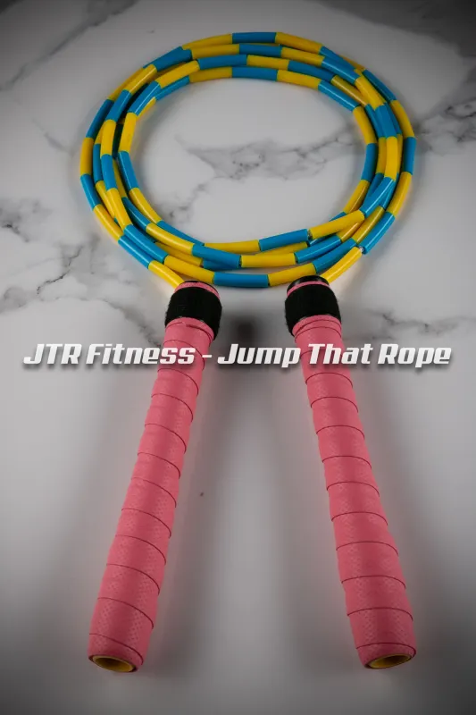 ภาพสินค้าJTR Beaded Jump Rope  เชือกกระโดดลูกปัด (Black Beads + Color Beads)  18cm Handles + Black Grip  *ใช้บนพื้นเรียบๆ จากร้าน JTR Fitness - Jump That Rope บน Lazada ภาพที่ 1