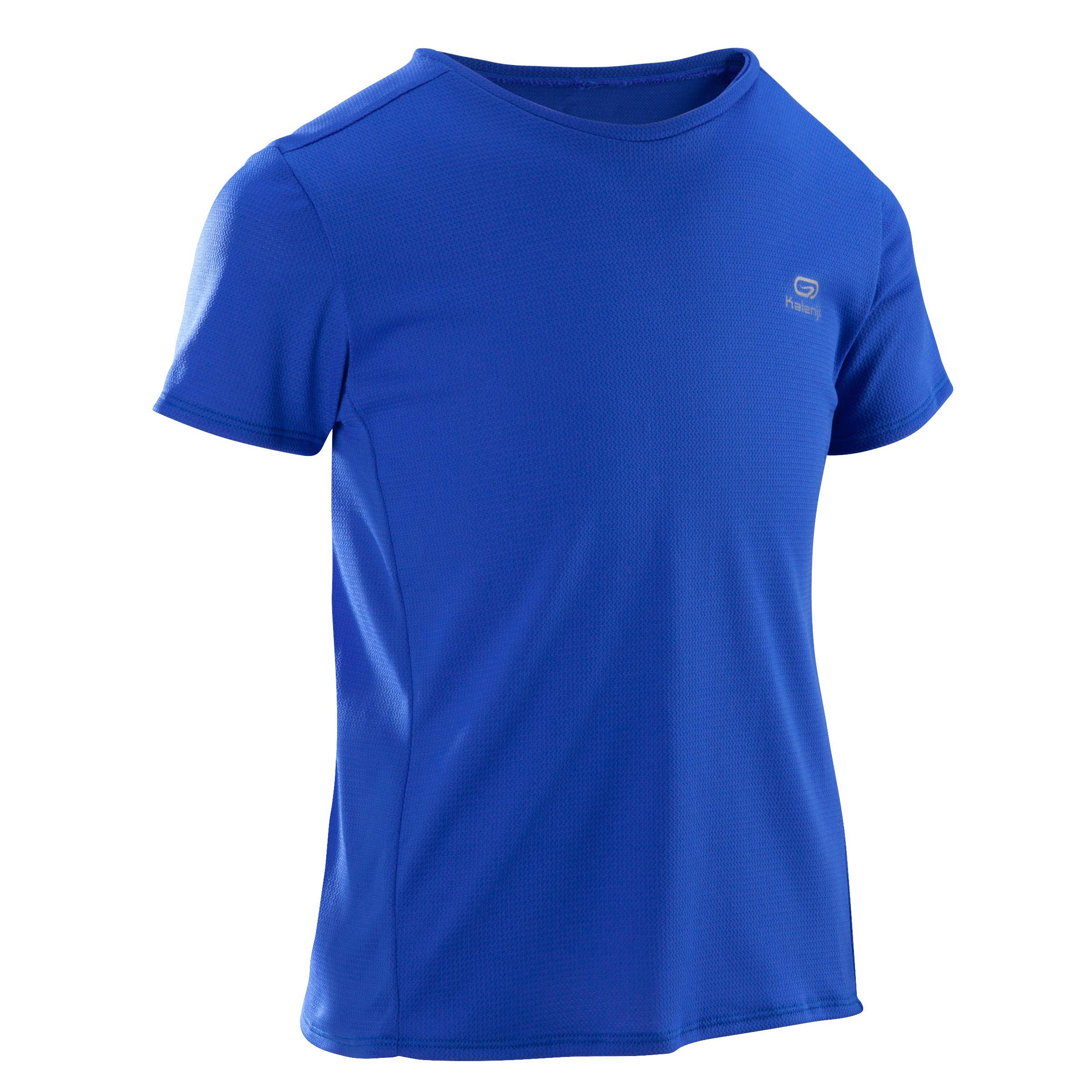 [ด่วน!! โปรโมชั่นมีจำนวนจำกัด]เสื้อยืดใส่เล่นกรีฑาสำหรับเด็กรุ่น RUN DRY (สีน้ำเงิน INDIGO)