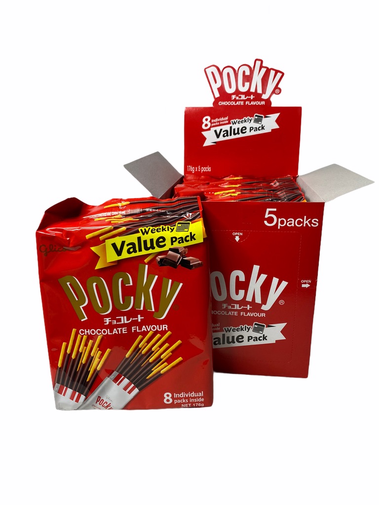 Pocky ป๊อกกี้ บิสกิตแท่ง สินค้านำเข้าจากมาเลเซีย กดแลือกที่รสชาติที่ต้องการ 1กล่อง/บรรจุจำนวน 5 แพค/จำนวน 40 ชิ้น ราคาพิเศษ สินค้าพร้อมส่ง