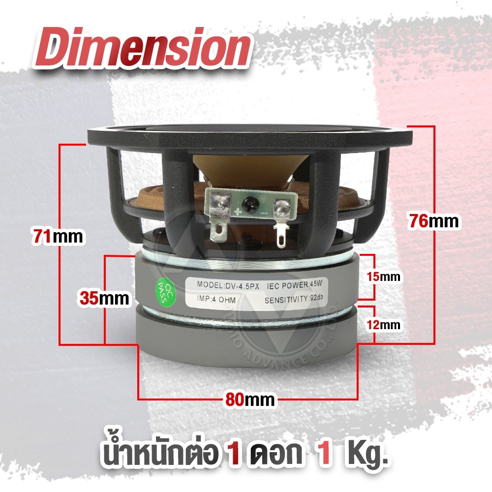 ดอกลำโพงฟูลเร้นจ์ ลำโพงติดรถยนต์ ลำโพงเสียงกลางfull Range 4นิ้ว 4ohm ดอกลำโพง ดอกลำโพงสำหรับ