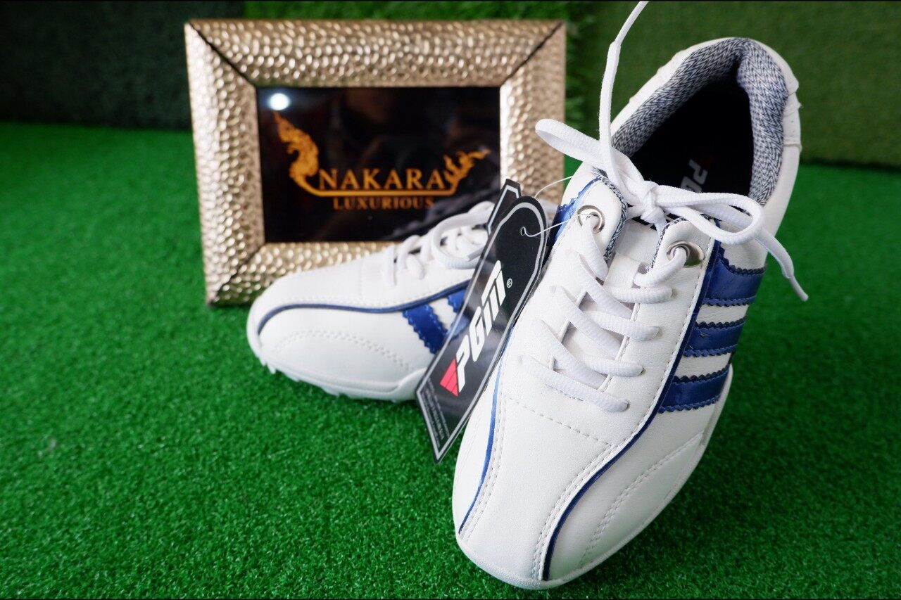 Nakara Luxurious รองเท้ากอล์ฟ สำหรับเด็ก Pgm Xz001 สีขาวน้ำเงิน. 