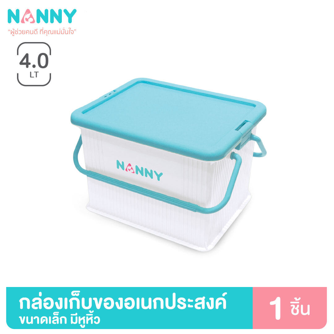Nanny กล่องเก็บของ กล่องอเนกประสงค์ ขนาดเล็ก รุ่น N3041 มีหูหิ้ว ฝาล็อคได้ 2 ด้าน