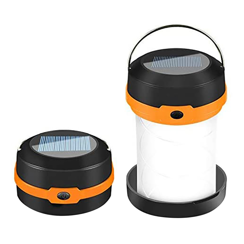Solar Powered LED Camping Lantern USB Collapsible Solar Portable Chargeable for Hiking Camping Tent Hunting