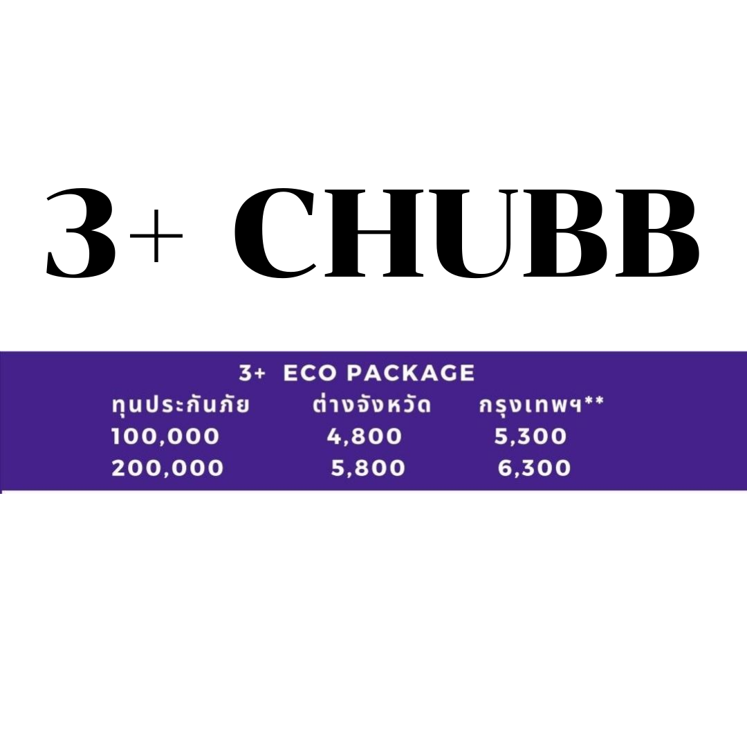 ประกันภัยรถยนต์ CHUBB 2+ และ 3+ Eco Package สำหรับรถเอเชีย