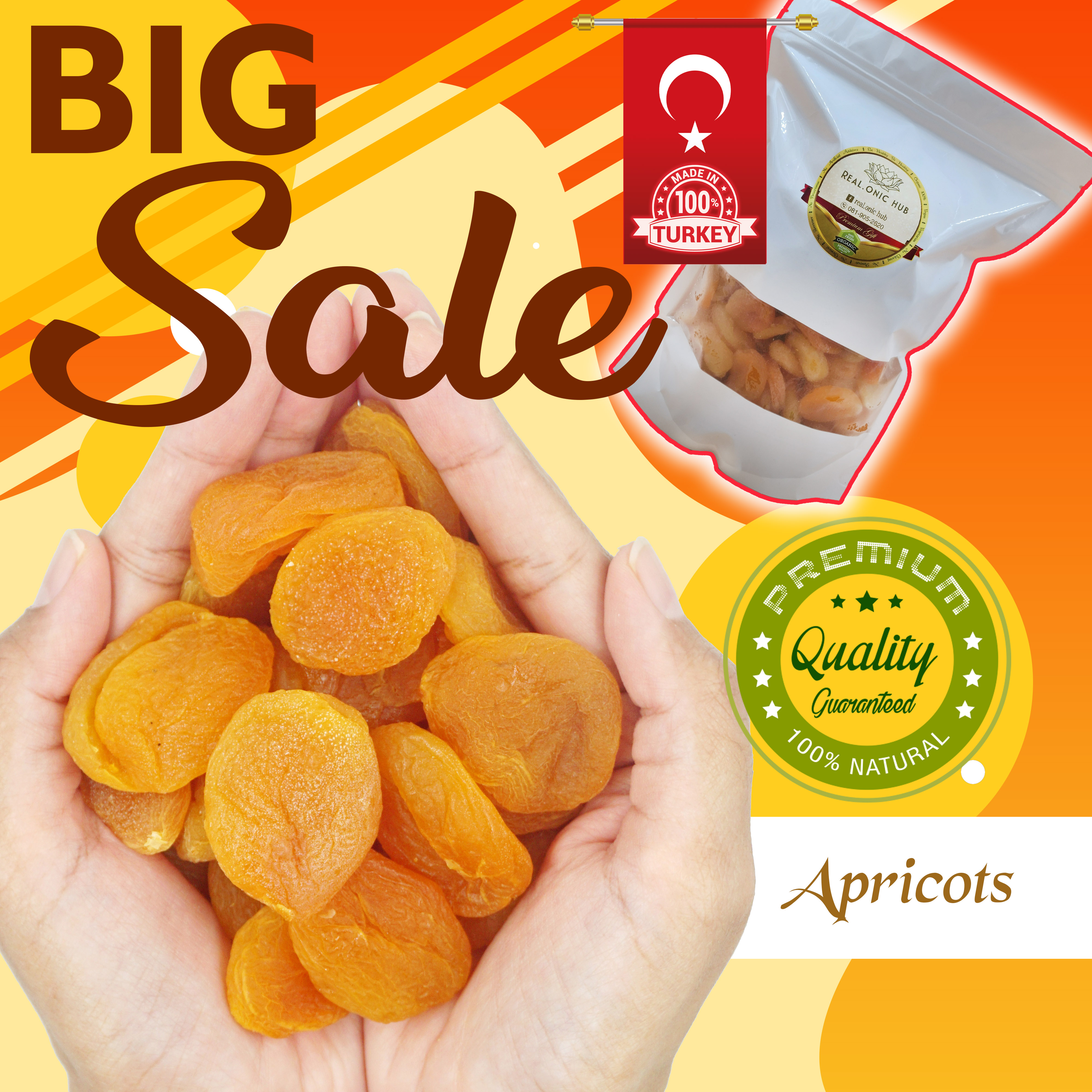 ขายส่ง😍 ถุงซิป / Zip Bag 1 Kg. 💖 Exp.31-04-2023 💝 แอปริคอต / Premium Dried Apricot 💝 จาก Turkey 💝 ผลไม้อบแห้ง 💝 Natural 100% 💝 Sugar Free