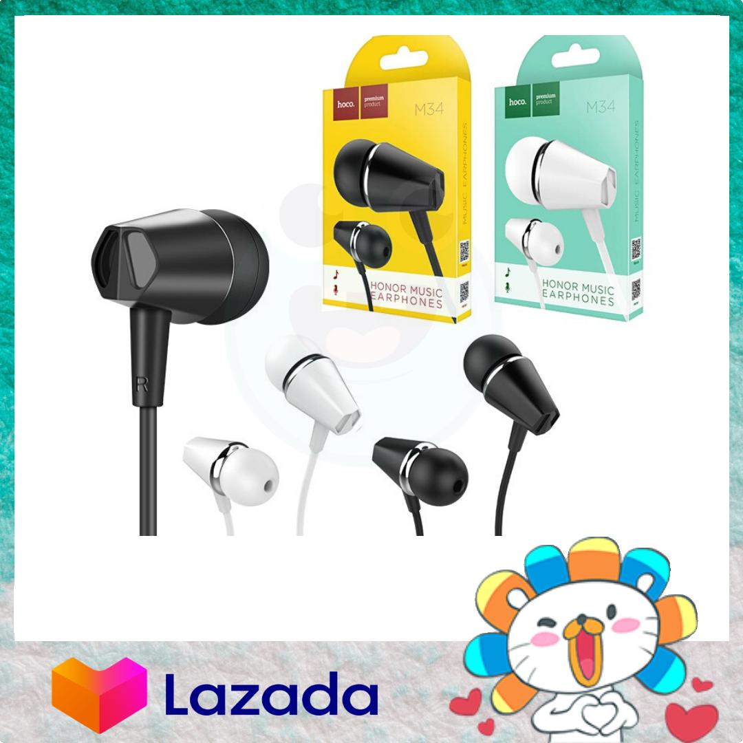 หูฟัง Hoco M34 ของแท้ 100% Honor Music Universal Earphone พร้อม ไมโครโฟน Microphone