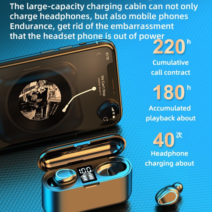 หูฟังไร้สาย 5.0 หูฟังแบบสอดหู TWS F9-S บลูทูธไร้สายพร้อมไมโครโฟน Mini Wireless Earbuds Earphones Bluetooth 5.0 Headsets
