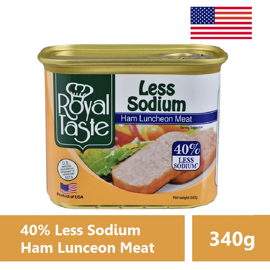 ROYAL TASTE Ham Luncheon Meat 40% Less Sodium โซเดียมน้อย 40% แฮมกระป๋อง 340g
