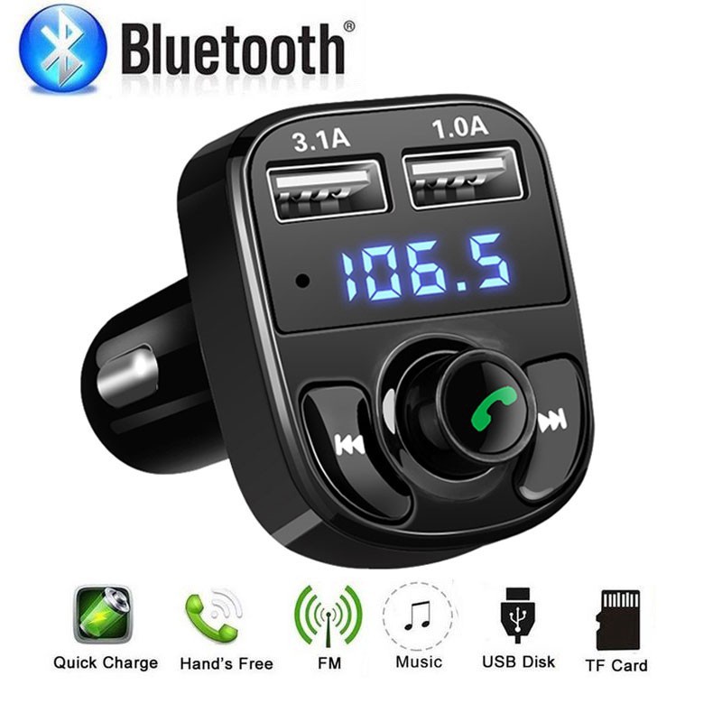 POP Máy nghe nhạc bluetooth cho xe hơi bộ thu bluetooth cho xe hơi Bộ xe hơi Bluetooth X8 Máy nghe nhạc MP3 Bộ điều chế máy phát FM X8