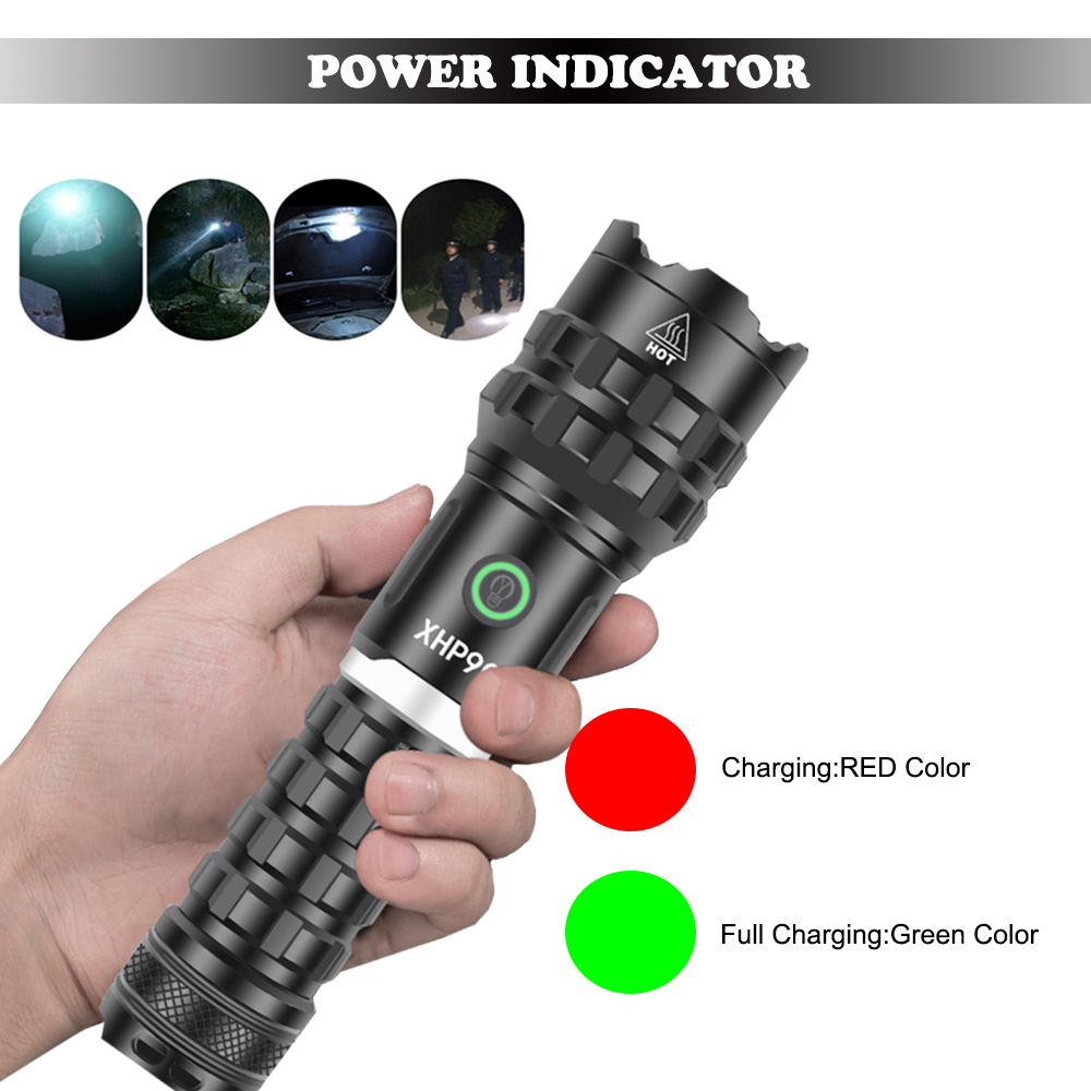 Short Point Flashlight NEW Asafee 1012B Short Flashlight 2300Lm XHP90 Powerful LED Flashlight ...