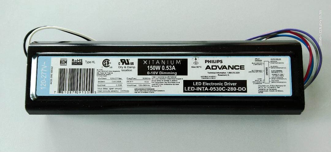 150W 0.53A Advance LED-INTA-0530C-280-DO Xitanium 0-10V Dimmable LED Driver 120-280-VDC