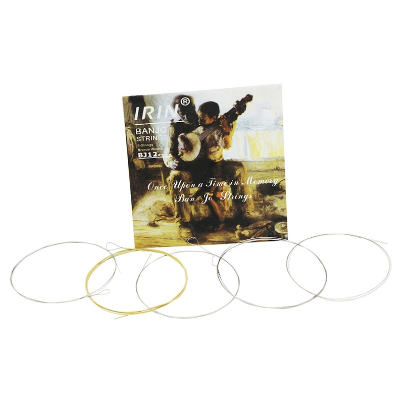 IRIN BJ12 5Pcs/Set Banjo Strings Stainless Steel Coated Copper Alloy Wound .009-.020 Guitar Accessories