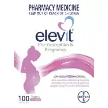 ภาพขนาดย่อของภาพหน้าปกสินค้าเอเลวิท วิตามินเตรียมตั้งครรภ์ Elevit pregnancy mitamin 100 tablets อาหารเสริมสำหรับคุณแม่เตรียมตั้งครรภ์ จากร้าน orangevitamin บน Lazada ภาพที่ 2