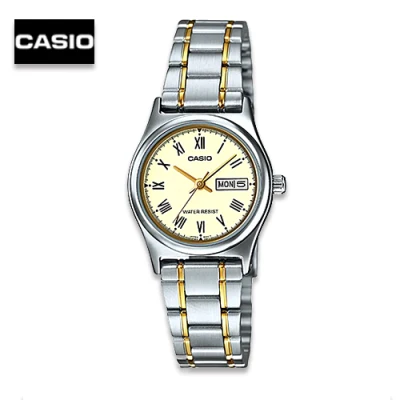 Casio Standard นาฬิกาข้อมือผู้หญิง สายสเตนเลสสองกษัตริย์ รุ่น LTP-V006SG-9BUDF (หน้าทอง)