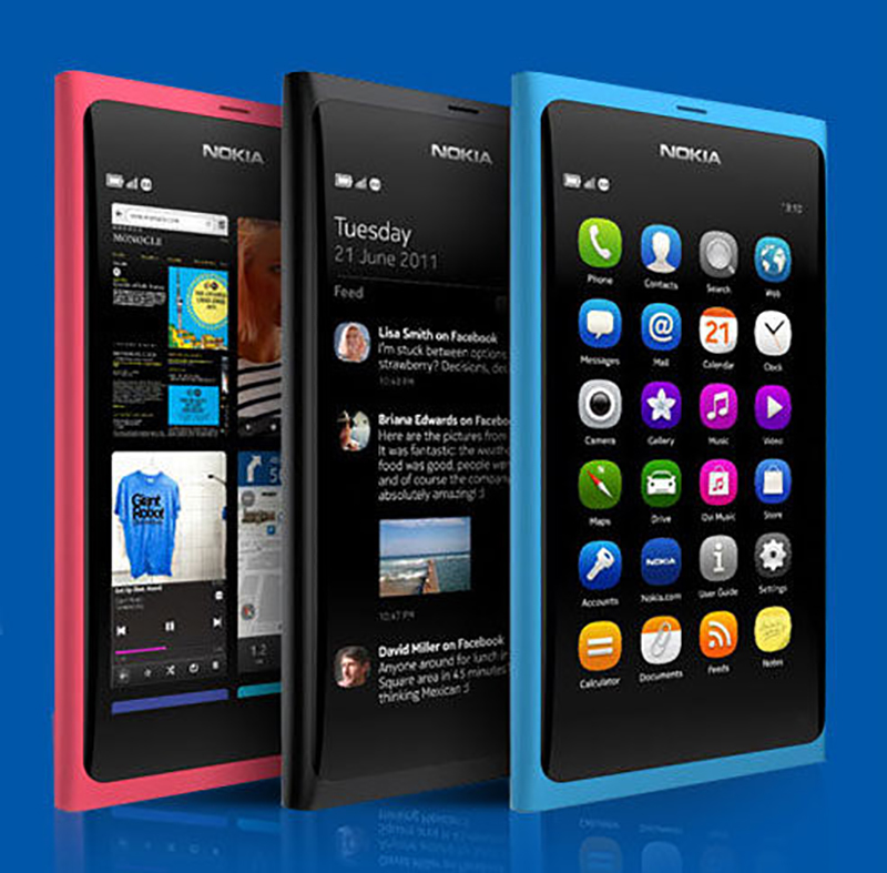 Nokias N9 8MP 16GB ROM 1GB RAM GPS 3G Bluetooth WIFI โทรศัพท์มือถือ