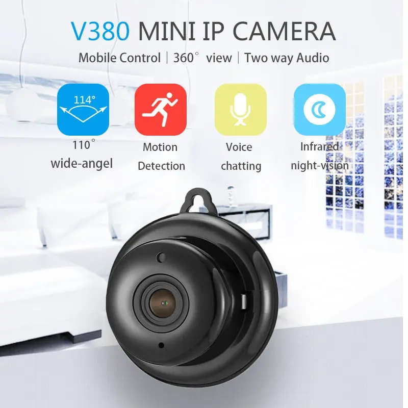 ภาพหน้าปกสินค้าV380 Smart Mini Wifi 1080P HD กล้อง IP กล้องวงจรปิดไร้สายอินฟราเรด Night Vision Motion Detection 2-Way Audio Motion Tracker Home Security SM0220 ให้ของขวัญ จากร้าน Professional Local Store บน Lazada
