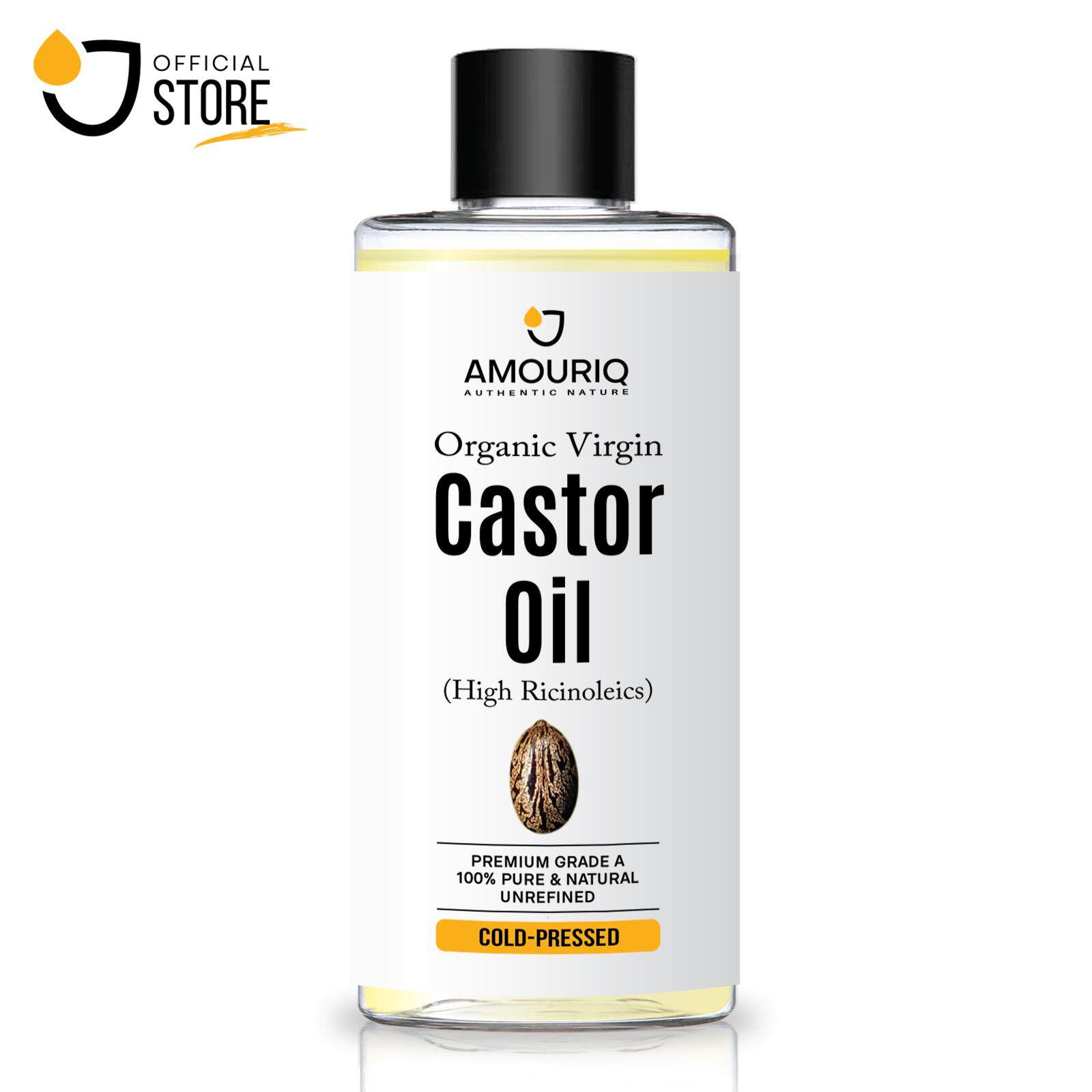 น้ำมันละหุ่ง สกัดเย็น ออร์แกนิก บริสุทธิ์ 100% (10 ml-250 ml) Castor Oil Organic Virgin Cold-Pressed 100% Pure Natural Unrefined High-Ricinoleic Carrier Caster Custor Custer Oil น้ำมันละหุง
