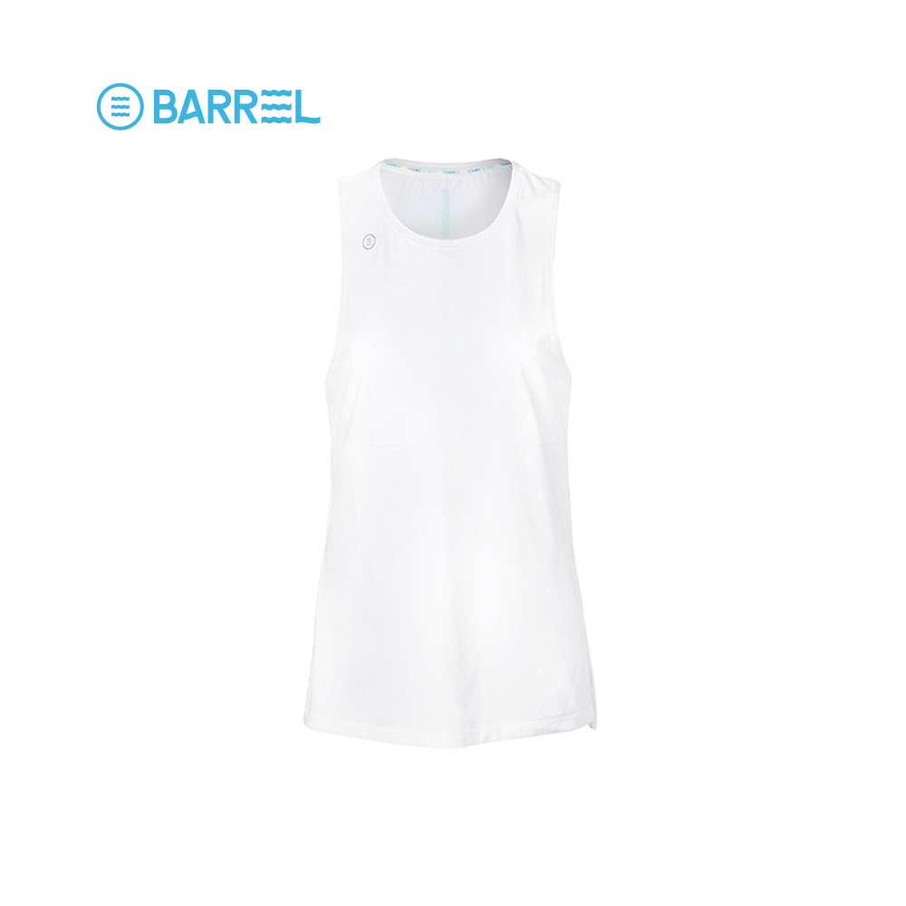BARREL WOME SLIT TAIL SLEEVELESS - WHITE เสื้อ เสื้อกล้าม เสื้อผ้าผู้หญิง