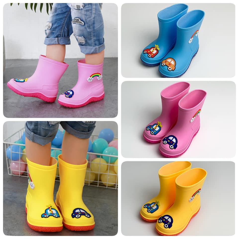 ⊕✤  พร้อมส่ง รองเท้ากันฝนเด็ก รองเท้าบูทเด็ก กันลื่นกันเปียก รองเท้าบู๊ทเด็กกันฝน บู๊ทลายน่ารัก รับ หน้าฝน