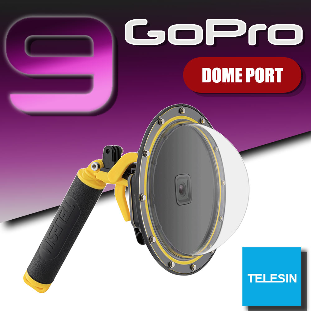 [ประกัน 6 เดือน] TELESIN GoPro Dome Port FOR GOPRO HERO 9  โดมถ่ายครึ่งบกครึ่งน้ำ + Quick Shutter