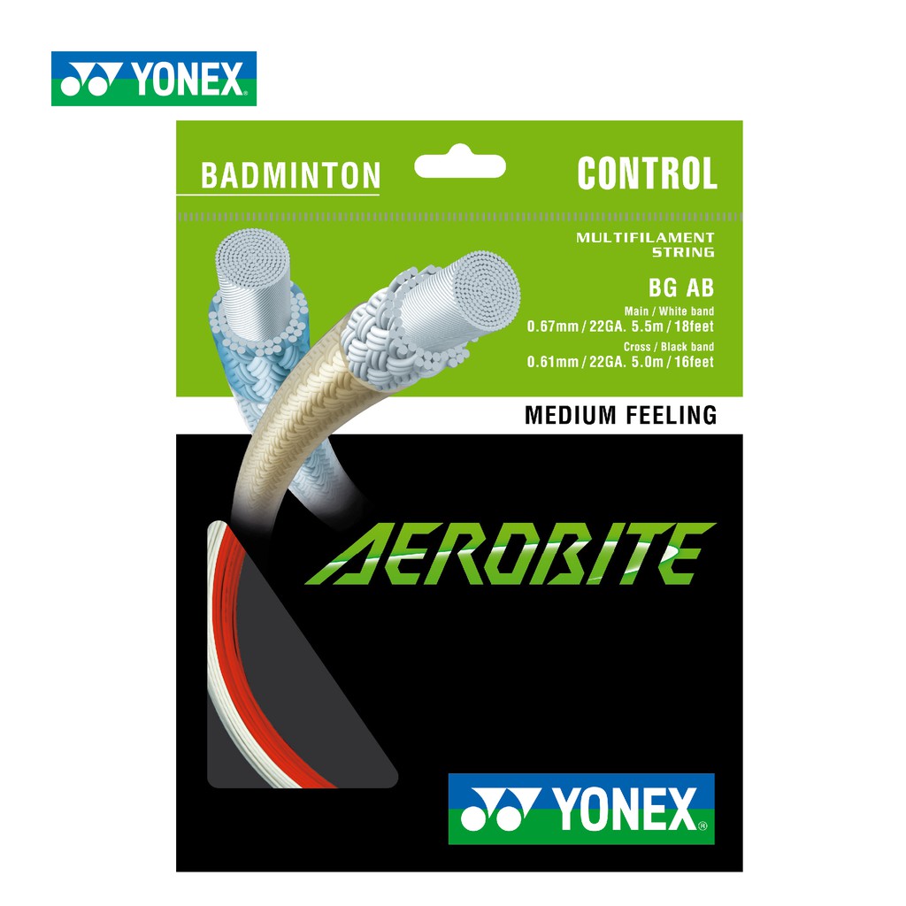 โปรโมชั่น YONEX รุ่น AEROBITE เอ็นแบดมินตัน เอ็นไฮบริดขนาดเส้นแนวตั้ง 0.67 มม. แเส้นแนวนอน 0.61 มม. ช่วยเพิ่มแรงหมุนของลูกขนไก่ ลดกระหน่ำ เอ็น ไม้ แบ ด เอ็น ไม้ แบดมินตัน สาย เอ็น แบดมินตัน ขนาด เอ็น แบดมินตัน