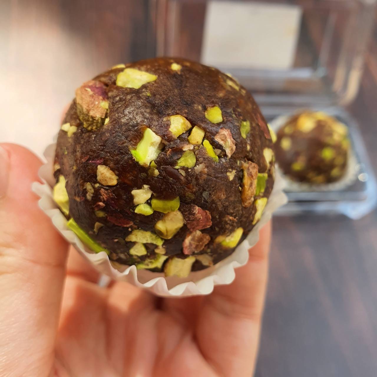 avocado ball (pistachio) ขนมคลีน เจ vegan แคลต่ำ ไม่อ้วน