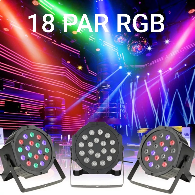 ?Hot Sale ลดแรงมากพร้อมส่ง✔ไฟพาร์ ✔ไฟดิสโก้ ✔PAR LED18 RGB LED PARTY ไฟเธค LEDLAMP 18 LED Flat Stage Light