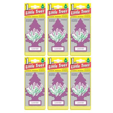 Little Trees® แผ่นน้ำหอมปรับอากาศ รูปต้นไม้ กลิ่น Lavender จำนวน 6 ชิ้น