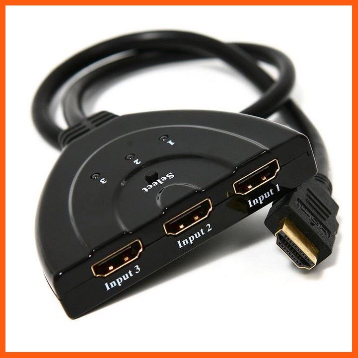 Best Quality HDMI Switch IN 3 OUT 1 Port ตัวแยก HDMI 3 ทาง พร้อมสาย HDMI อุปกรณ์เสริมรถยนต์ car accessories อุปกรณ์สายชาร์จรถยนต์ car charger อุปกรณ์เชื่อมต่อ Connecting device USB cable HDMI cable