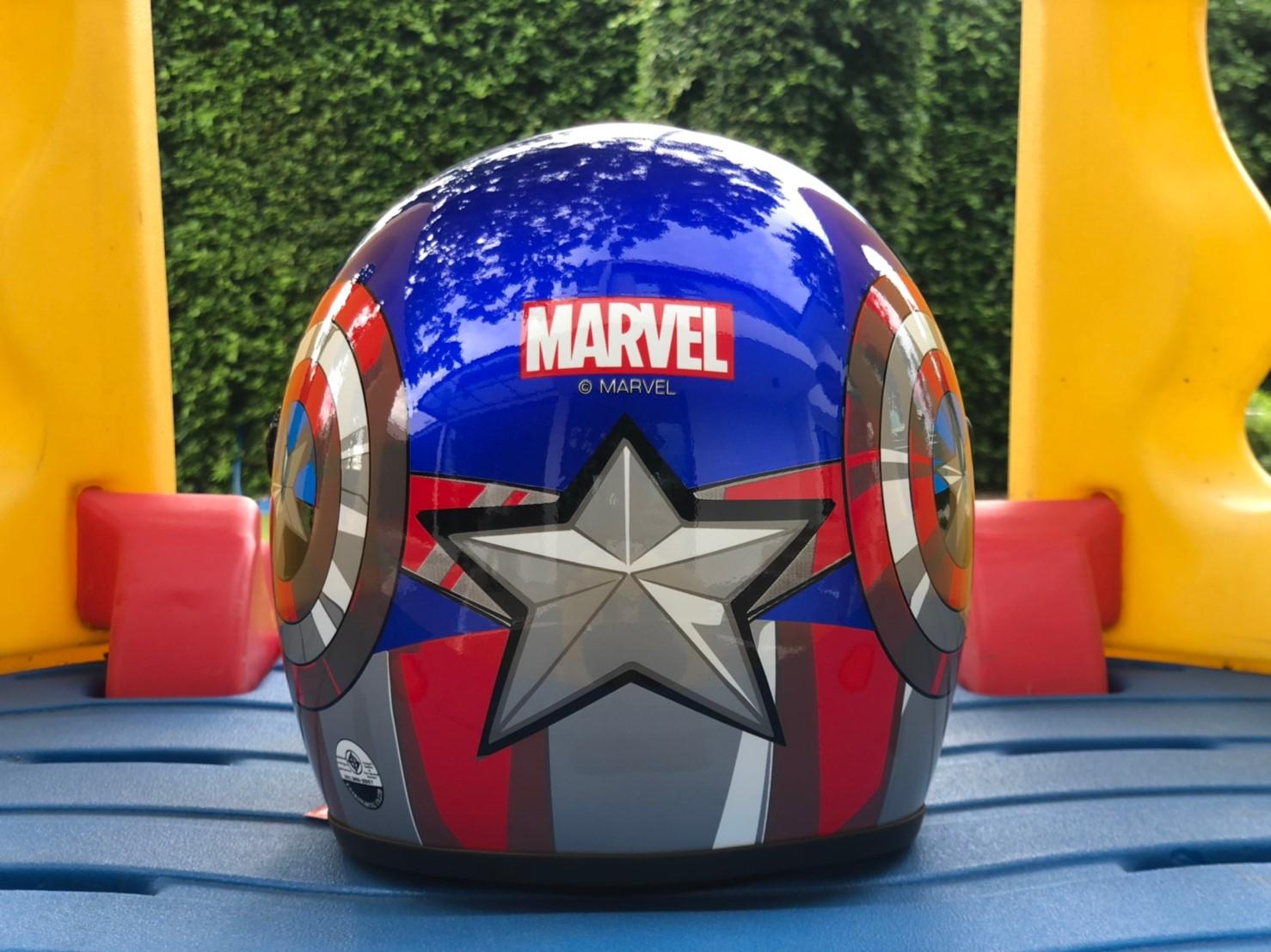 หมวกกันน็อคสำหรับเด็ก แบบเต็มใบไม่ปิดคาง ลายลิขสิทธิ์แท้ MARVEL- CAPTAIN AMERICA V3  - Motorcycle Helmets for Children MARVEL - CAPTAIN AMERICA V 3 legally licensed