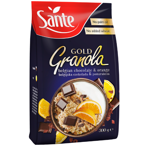 Sante GOLD Granola Belgian Chocolate & Orange ซานเต้ โกลด์ กราโนล่า รสช็อคโกแลตและส้ม 300g.