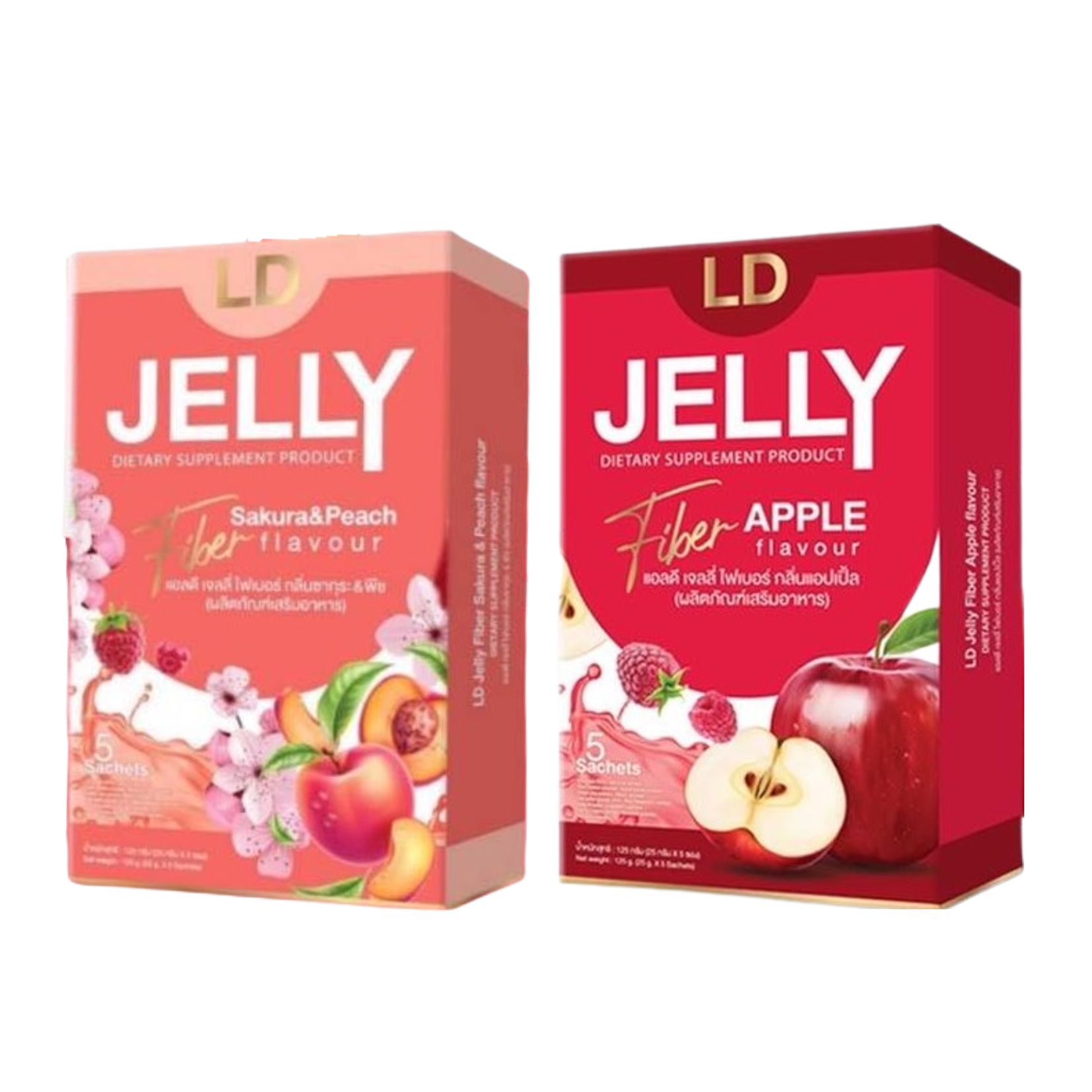 LD Jelly Fiber แอลดี เจลลี่ ไฟเบอร์ มีให้เลือก 3 รส พีช แอปเปิ้ลแดง และ