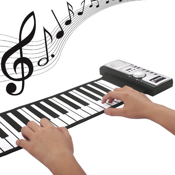 เปียโนพกพาพับได้ 61 คีย์ มีลำโพงในตัว Portable Foldable Piano with 61 Keys Flexible Roll Up Soft Keyboard