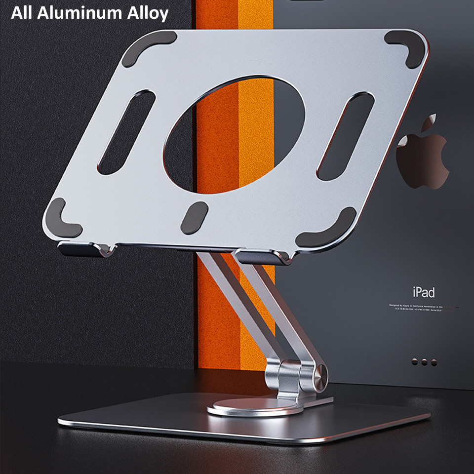 Tablet Desk Riser ที่วางแท็บเล็ต Tablet Stand Desk Riser 360 Rotation Multi-Angle Height ...