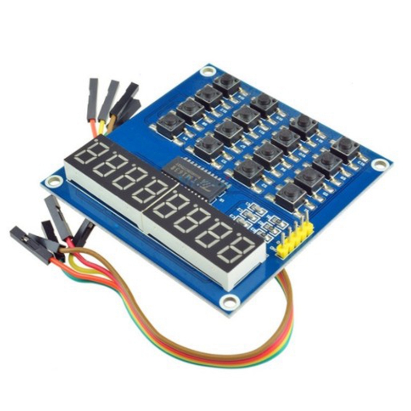 TM1638 LED Display 8-Bit Digital Tube Module 3-Wire 16 Keys 8 Bits Keyboard Scan and KEY LED Display Module for DIY Kit