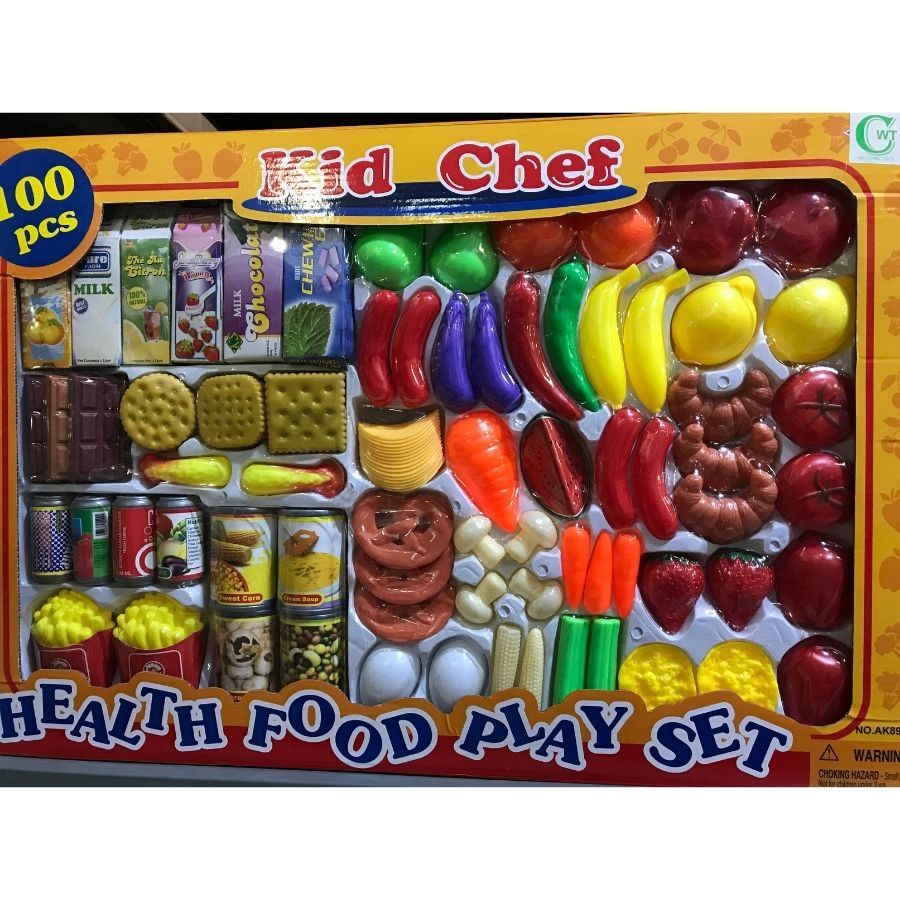 ของเล่นเด็ก ชุดอาหารจำลอง 100 ชิ้น ชุดใหญ่จุใจ ชุดครัว ชุดอาหาร  กล่องใหญ่ TOY 2 KIDS