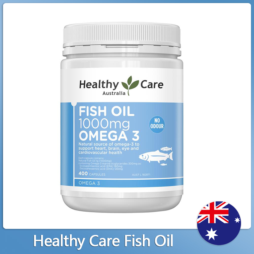 Healthy care fish oil 1000mg Omega3 400 capsules Lazada.co.th